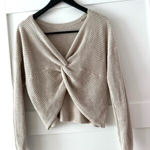 Hollister Twist Back Beige Sweater